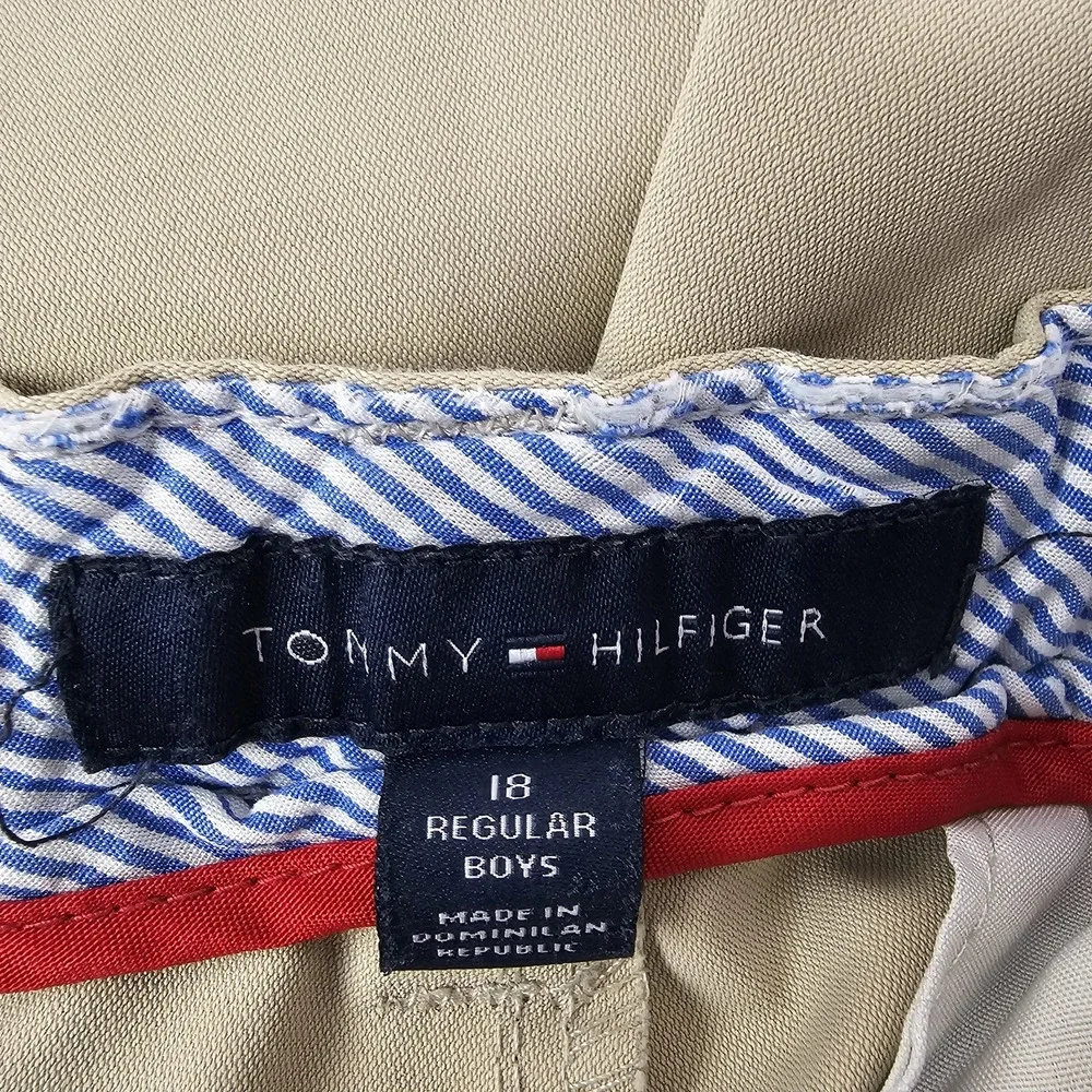Tommy Hilfiger Kids Boys School Uniform Shorts Khaki Beige XXL 18 Casual Bottoms
